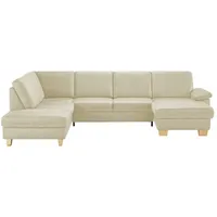 meinSofa Wohnlandschaft Kunstleder Samu , creme , Maße (cm): B: 316 H: 90 T: 235.0