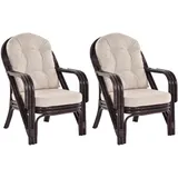 Krines Home Cocktailsessel 2er Set Rattansessel NIAM Rattan Wintergarten Cocktailsessel Sessel (2-er Set, 2-St), Rattanmöbel lila