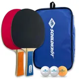 Donic Schildkröt Donic-Schildkröt Tischtennis Set Hobby für 2 Spieler, 2 Schläger, 3 Bälle, Tasche