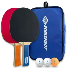 Donic Schildkröt Donic-Schildkröt Tischtennis Set Hobby für 2 Spieler, 2 Schläger, 3 Bälle, Tasche