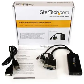 Startech VGA HDMI Adapter mit USB-Audio & -Stromversorgung - Mobiler VGA-auf-HDMI-Konverter - 1080p - Videoschnittstellen-Converter - HD-15