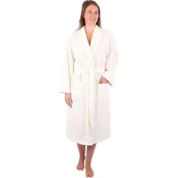 Betz Bademantel Microfaser mit Schalkragen - MALMÖ - für Herren und Damen Größe L/XL Farbe: creme - L-XL