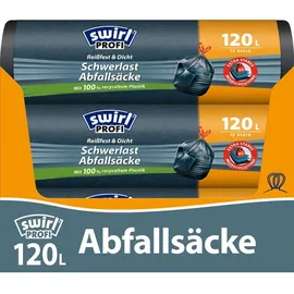 Swirl swirl® Schwerlastsäcke PROFI 4639 120,0 l schwarz, 12