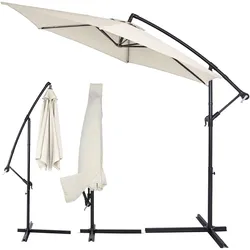 Ampelschirm Creme Alu Ø330cm UV-Schutz 50+ + Abdeckung