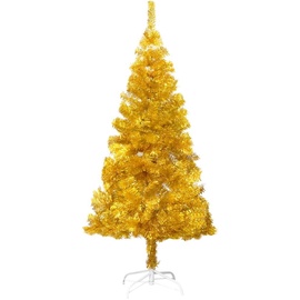 vidaXL Künstlicher Weihnachtsbaum mit Ständer Golden 120 cm PET