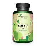 Bio Ashwagandha KSM-66 | 9000 mg aus 15:1 Extrakt (600 mg) | 180 Kapseln | 30 mg Withanolide | Energie & Konzentration* | Vegan & Ohne Zusätze | Deutsche Produktion von Vegavero