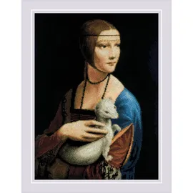 Riolis Kreuzstich Stickpackung "Dame mit Hermelin nach L. Da Vincis Gemälde", Zählmuster, 30x40cm