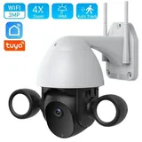 Tuya Wasserdichte Überwachungskamera 3.0MP Smart Wifi Full HD PTZ mit LED-Licht