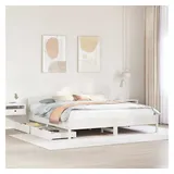 vidaXL Massivholzbett 180 x 200 cm Weiß