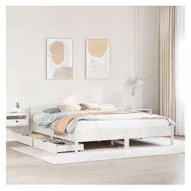 vidaXL Massivholzbett 180 x 200 cm Weiß