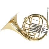 Roy Benson F-Waldhorn HR-302 (Messing Schallstück und Korpus, 3-Ventilig mit Kugelgelenken, Goldmessing Mundrohr, Neusilber Zügen, professionelle Klangqualität, mit kompakten Formetui)