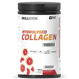 skill nutrition Hydrolysiertes Kollagen Typ I & III Bloody Orange Pulver 660 g