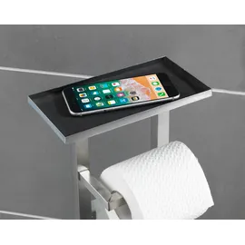 Wenko Stand WC-Garnitur Debar mit Ablage Edelstahl