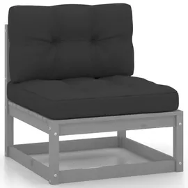 vidaXL 3-Sitzer-Gartensofa grau/anthrazit