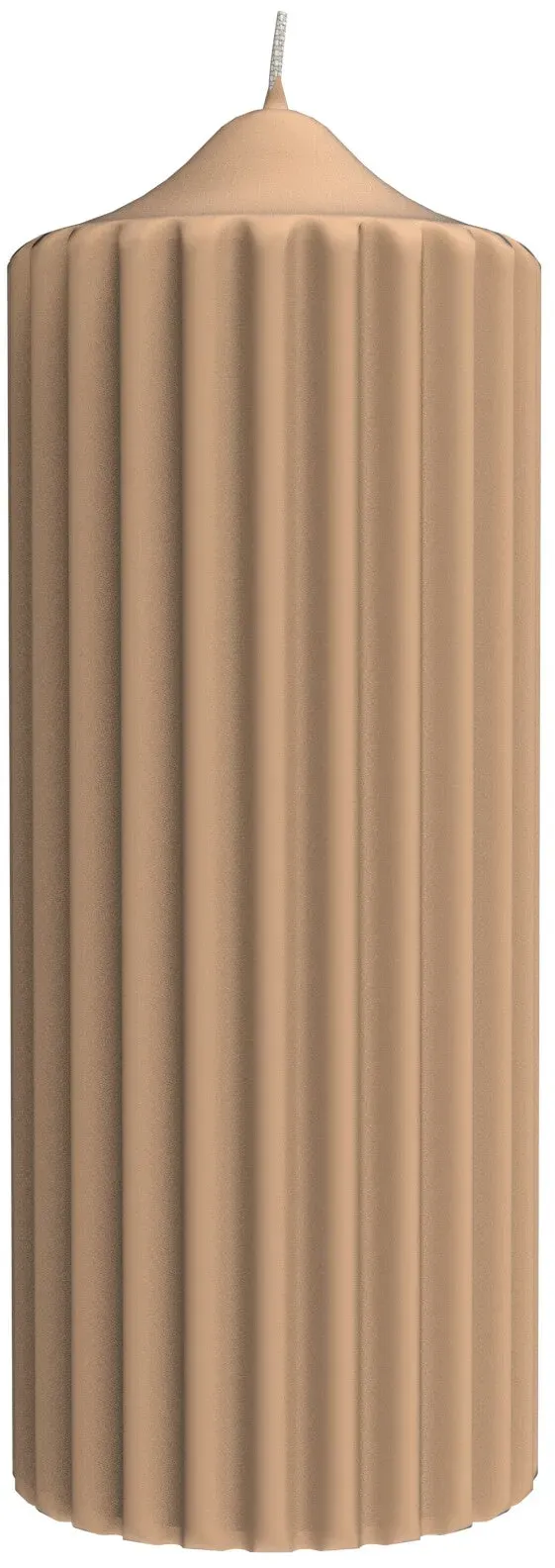 ENGELS SAMT Rillenstumpen - verschiedene Farben und Größen - Ø 8 H 20 cm / Mandel