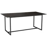 KADIMA DESIGN Esstisch Design Glaskeramik Tisch 180x90cm, Marmor-Look/Schwarz, Premium Modern (Keramik auf Glas fixiert, U-Form Gestell, kratzfeste Oberfläche), U-Form Metallgestell, Premium Glaskeramik-Tischplatte für 6-8 Personen schwarz