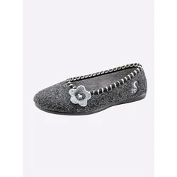 Hausschuh THIES, Damen, Gr. 36, grau, Polyester, modisch, Schuhe