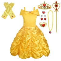 Lito Angels Prinzessin Belle Kostüm Kleid mit Zubehör für Kinder Mädchen, Die Schöne und das Biest gelbes Verkleidung Größe 10-11 Jahre 146