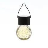MARELIDA Kugelleuchte Glas/Kunststoff H 9cm inkl. Dämmerungssensor transparent