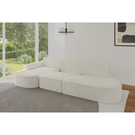 altdecor Eckcouch Cord 5-Sitzer Creme