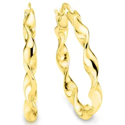Paar Creolen BRUNO BANANI "Schmuck Geschenk Silber 925 Ohrschmuck Ohrringe", gold (gelbgoldfarben), Ohrringe, Damen, Silber 925 (Sterlingsilber)