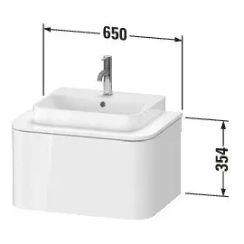 Duravit Happy D.2 Plus Konsolenwaschtischunterbau wandhängend, 650x480 mm, 1 Auszug, HP494008080,