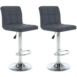 vidaXL Barhocker 2 Stk. höhenverstellbar Grau