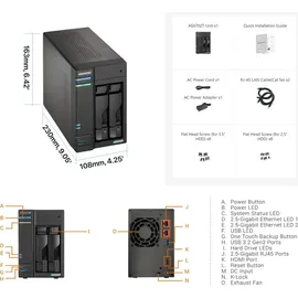 ASUSTOR AS6702T Gen2 Lockerstor 2 NAS System 2-bay