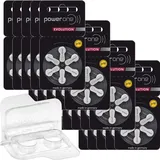 120x Für Power One Evolution Gr. 10 Hörgerätebatterien 1,45V (20x 6er Blister) + Aufbewahrungsbox für 2 Hörgerätebatterien