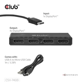 Club 3D CSV-7400 DisplayPort Adapter 22 cm Schwarz