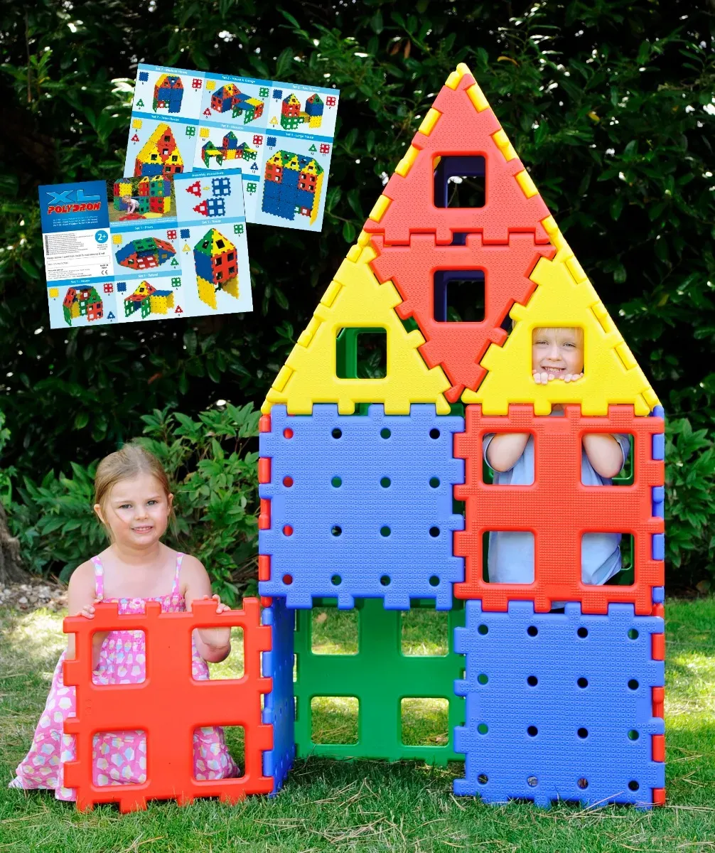 Polydron XL Set Konstruktionsspielzeug 24 Teile - Großformatige Bauteile, inkl. Anleitung, für Gruppen geeignet