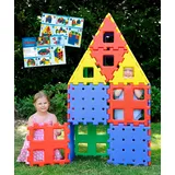Polydron XL Set Konstruktionsspielzeug 24 Teile - Großformatige Bauteile, inkl. Anleitung, für Gruppen geeignet