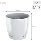 Prosperplast Blumentopf kunststoff coubi, Weiß - 13,5x13,5x12,4 cm