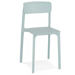 Kunststoff Stuhl Pastellblau Stapelbar | Gartenstuhl Wetterfest UV-beständig | Esszimmerstuhl Modern Leichte Reinigung | Kadima Design