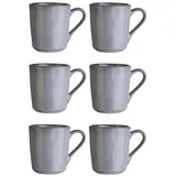 Home4You Kaffeetassen 6er Set, - Steingut - 355 ml - Kaffeebecher Teetassen