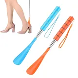 2 Stück Ausziehbarer Schuhlöffe,Schuhlöffel Teleskopisch Ausziehbar 30–71cm,Schuhlöffel Ausziehbar,Schuhlöffel Lang Kunststoff,Schuhlöffel Lang Mit Ergonomischer Form, Für Herren Damen Senioren