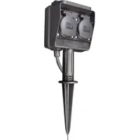 McPower Gartensteckdose 3 m Schwarz 2 St.