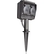 McPower Gartensteckdose 3 m Schwarz 2 St.
