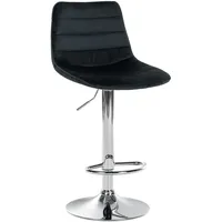 CLP Barhocker Lex Samt schwarz/chrom