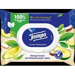 Tempo Feuchtes Toilettenpapier Avocado und Shea Butter 1-lagig