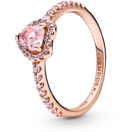 Pandora Timeless Ring "funkelndes Herz" 14k rosévergoldet, rosa Kristall, Zirkonia 188421C04 58