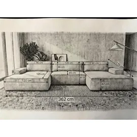 A&J MöbelLand Eckcouch Polyester mit Schlaffunktion 2-Sitzer Braun