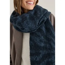 Cecil Schal CECIL, Damen, Gr. onesize, schwarz navy blau, Stoff, 100% Polyester, Modetücher Schal, mit Fransen am Saum