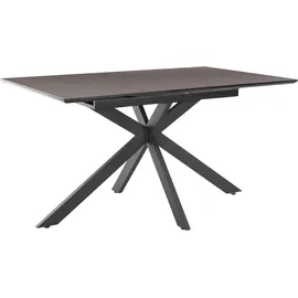Hela Esstisch Fenja, - 5mm Glasplatte, Keramikoptik Schwarz, Spinnengestell Anthrazit,