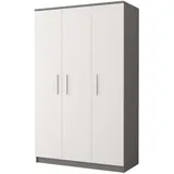 Deine Möbel 24 Kinderkleiderschrank OLMO 120 x 192 x 50 cm Weiß/Grau