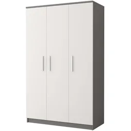 Deine Möbel 24 Kinderkleiderschrank OLMO 120 x 192 x 50 cm Weiß/Grau