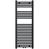 NOVASERVIS Handtuchheizkörper 1200 x 450 mm 300 W schwarz Mittelventil