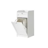 VASAGLE Badezimmerschrank mit Wäschekorb 40 x 80,2 x 40 cm Weiß