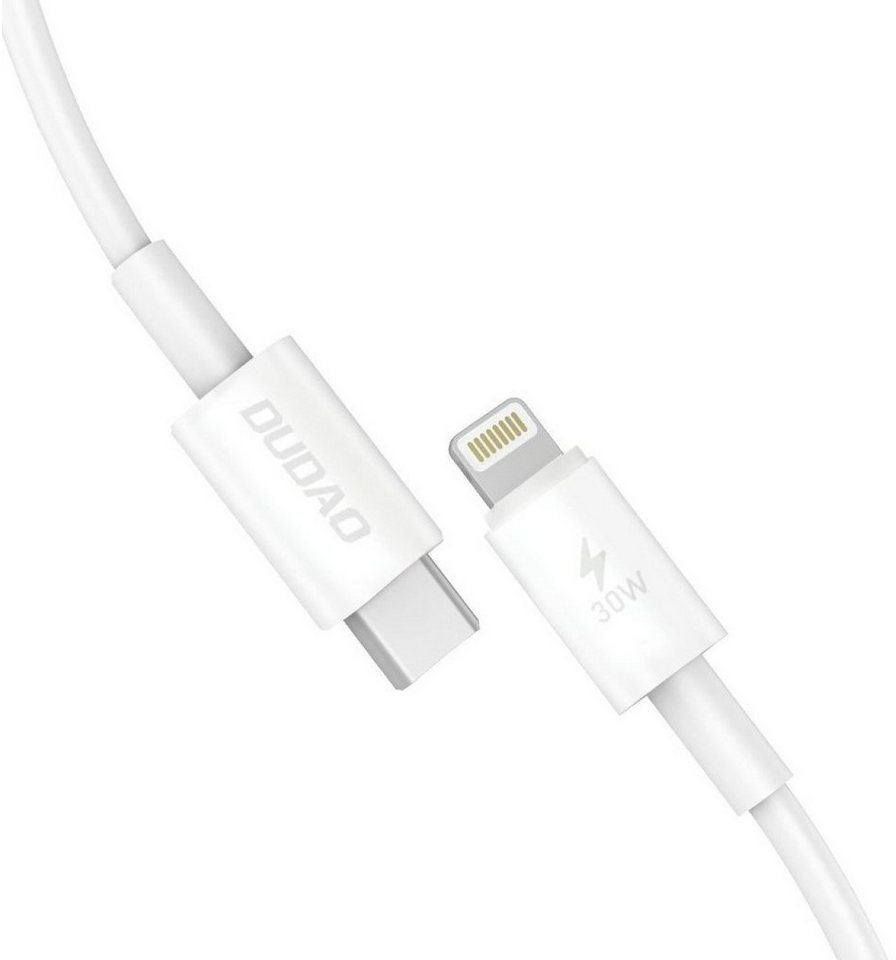 Dudao Schnellladekabel USB C - iPhone-Anschluss 30W PD Kabel 1m - Weiß Smartphone-Kabel
