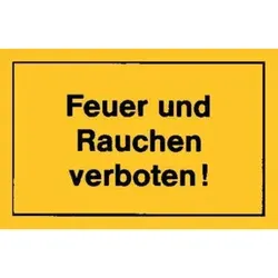 Verbotsschilder Feuer und Rauchen verbot gelb